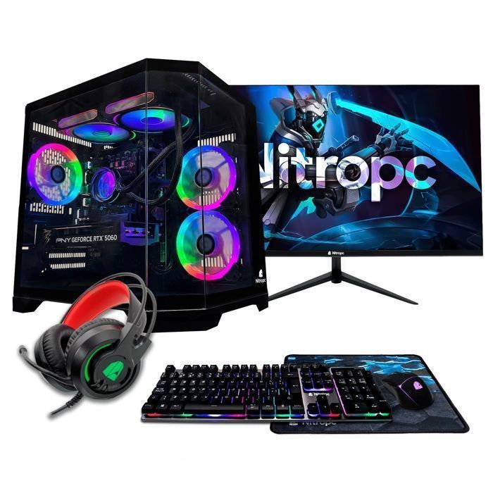 PC Gamer Nitropc Pack Gold - NITROPC - Intel i5-12400F - RTX 3050 8Go - RAM 16Go - 1To SSD