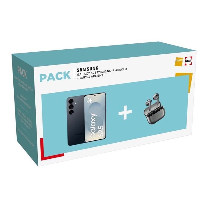 Pack Smartphone Samsung Galaxy S25 6 2” 5G Nano SIM Absolu + Buds3 - vue 1
