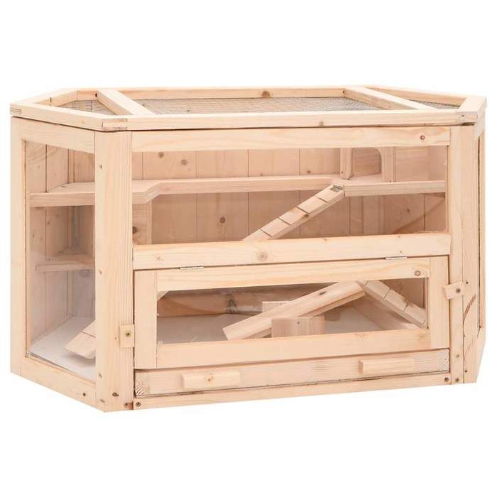 Meilleurs prix pour Cage à hamster - vidaXL - Bois massif - 80x40x43 cm - Brun