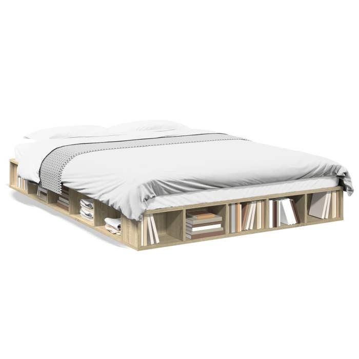 Petit double - MANGO - Cadre de lit 2 PLACES - sans matelas - chêne sonoma 140x200 cm FR14296
