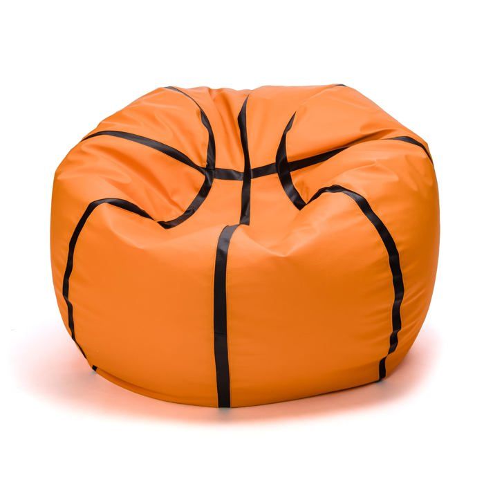 Ecopuf Football Pouf L - Pouf Chambre Ballon de Foot en Simili Cuir