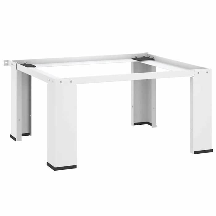 Socle pour machine à laver - vidaXL - Blanc - Acier robuste - Capacité 100 kg - Antidérapant