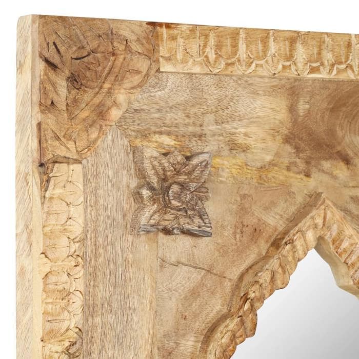 Miroir en bois de manguier massif - MEUBLECHIC - 50x3x110 cm - Artisanal - À poser ou à suspendre - Design élégant