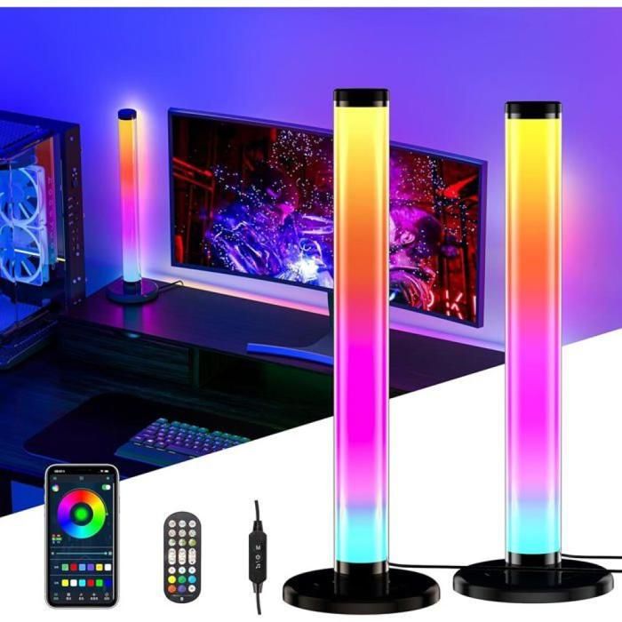 360° RGB Barres LED 42cm Gaming LED Lampes avec 3000+ Couleurs Sync avec Musique TV Control par APP Télécommande Décor Cha（L098）