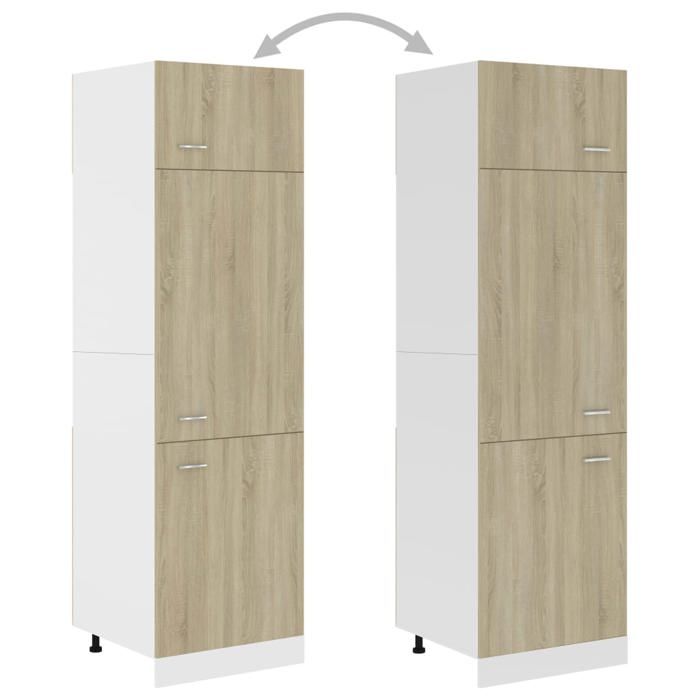Décoratif - 1xPlacard de réfrigérateur Vintage Meuble bas de cuisine Chêne sonoma - bois d’ingénierie con2110998