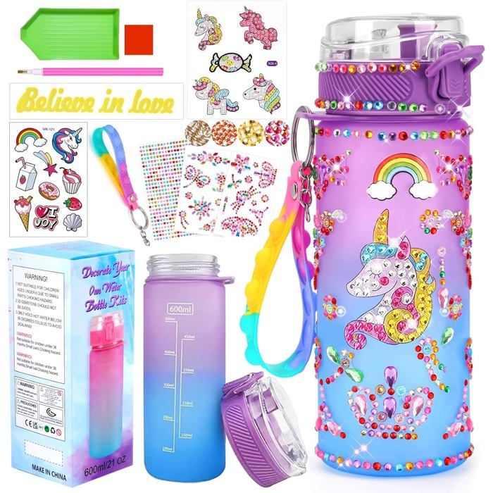Coffret Cadeau Sirène Fille – 13 Pièces DIY : Gourde 600 Ml, Oreiller Lumineux, Journal Intime, Bijoux, 5-12 Ans