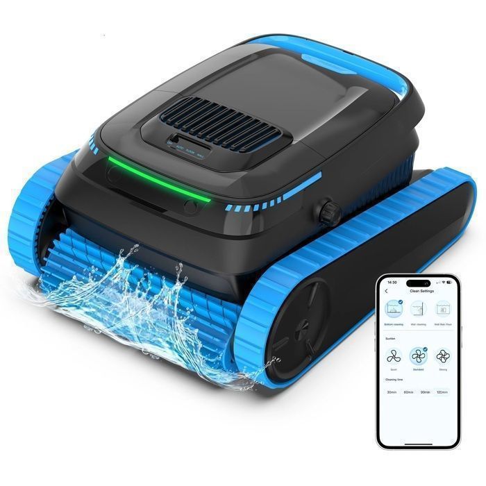AIRROBO Robot piscine sans fil hors sol 2026 avec App Bluetooth + OTA3 Modes de nettoyage3 moteurs120min&170m²Panier filtrant 4L