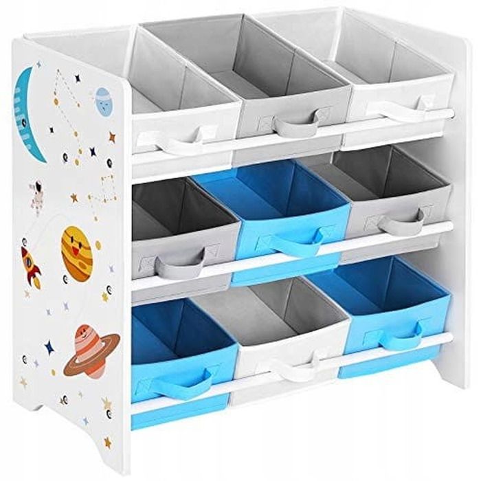 Étagère de Rangement pour Jouets Spatiale avec 9 Bacs Multicolores - Réf. VK8681847467397
