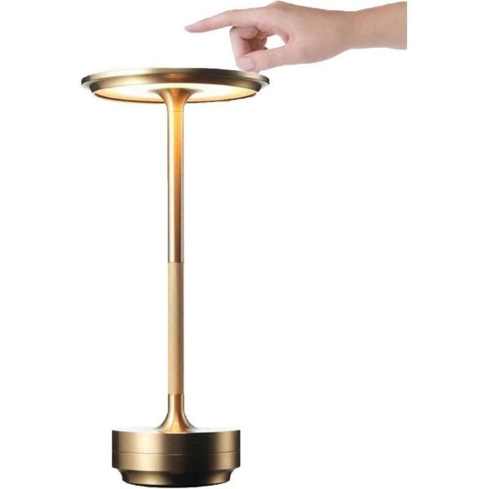 Lampe de table métallique sans fil en I – rechargeable – étanche – tactile – LED – restaurant bar