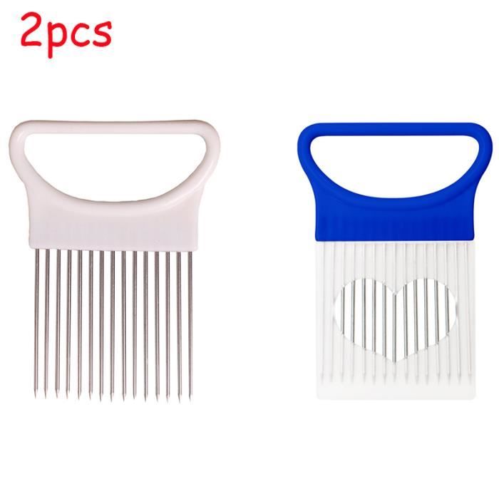 Lot De 2 Supports à Oignons En Acier Inoxydable – Coupe Légumes Parfait Et Uniforme, Anti-Larmes !