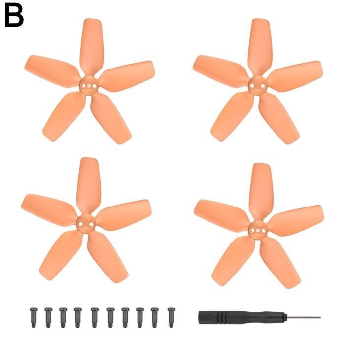 Hélices Stealth DJI Neo (lot De 4) - Compatibles, Orange, Pour Vol Stable Et Durable
