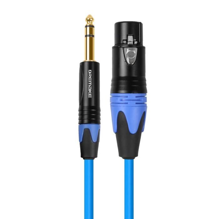 Câble TRS 3.5mm à Double 6.5mm AUX mâle Mono 6.5 Jack vers stéréo 3.5