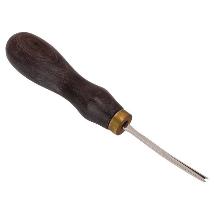 Poinçon Losange Cuir Akozon 3-6 Mm - Pointe Diamant Acier + Poignée Hêtre Ergonomique