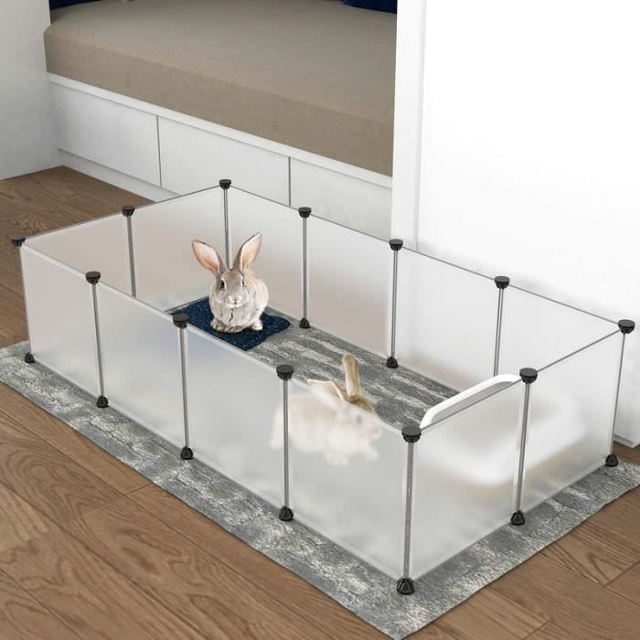 Meilleurs prix pour Cage Parc Enclos Pour Petits Animaux-Parc Pour Animaux,pour Cochon d’Inde, Hamster, Lapin, 71 x 142 x 35.5cm,Blanc