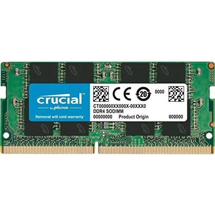 Crucial Mémoire RAM DDR4 – 8GB – 3200 MT/s – CL22 – SODIMM