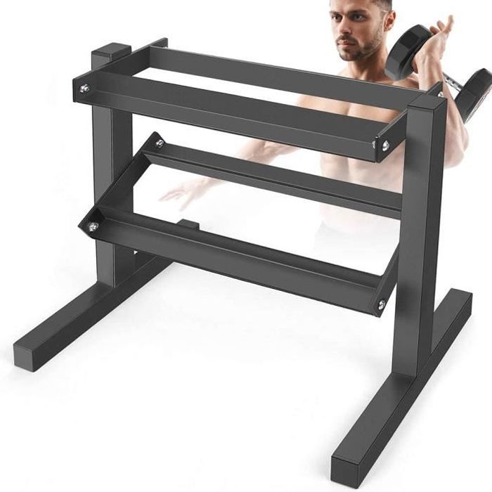 Porte-Haltères RELIFE - 5 Niveaux - Rangement Fitness - Acier Robust - Pour Maison/Salle