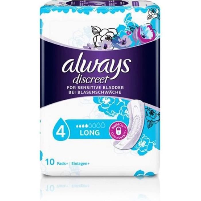 Discreet Pack Serviettes Hygièniques - Discreet Pack 10 Protège-slips Long Fuites ...