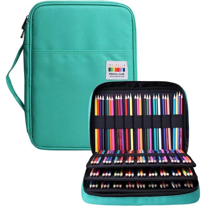 Trousse à Crayons 200 Emplacements - Grande Capacité, 4 Couches, Tissu Oxford - Parfaite Pour Artistes Et Voyages