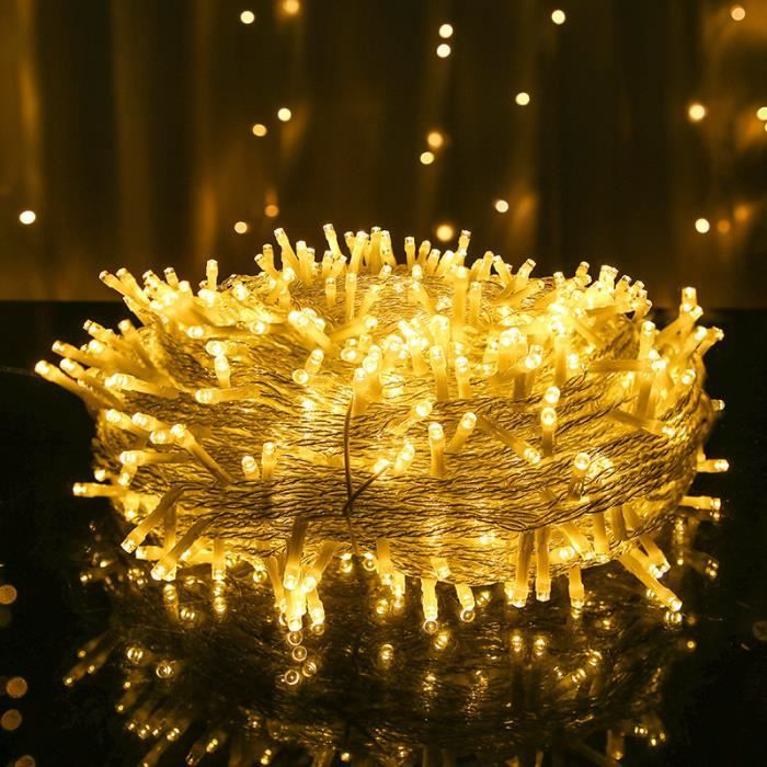 Guirlande Lumineuse de Noël Étanche à LED - Marque - 100M 1000LEDs - Blanc Chaud - 8 Modes