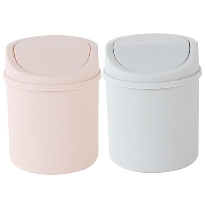 Mini Poubelle De Bureau Amosfun - Lot De 4, En Métal Argenté, Avec Couvercle, Compacte Pour Bureau, Salle De Bain, Voiture