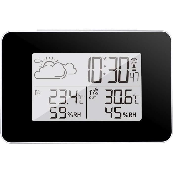 Thermomètre Hygromètre électronique Sans Fil Meichoon - Écran Tactile Rond LCD - Mesure Intérieur/extérieur - UD02 Rouge
