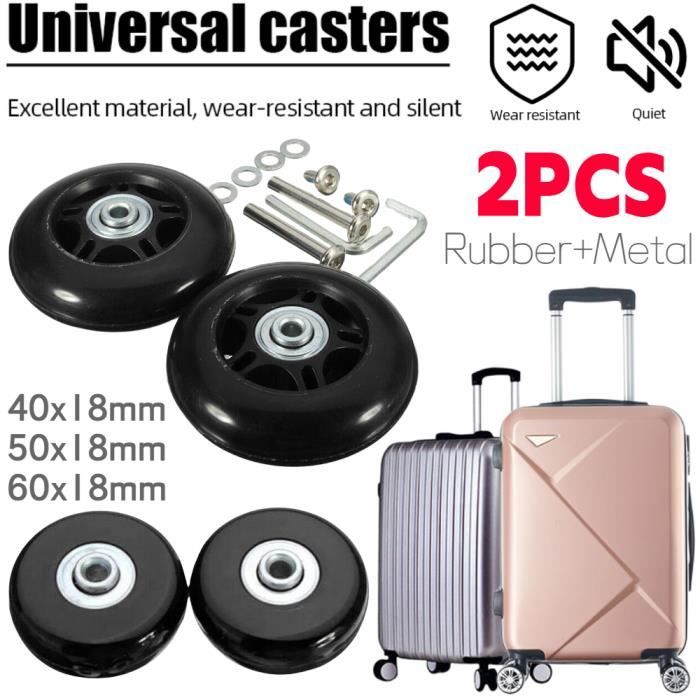 4 Roues De Rechange Pour Valise - 50x18mm, Caoutchouc PU - Compatibles Avec La Plupart Des Bagages