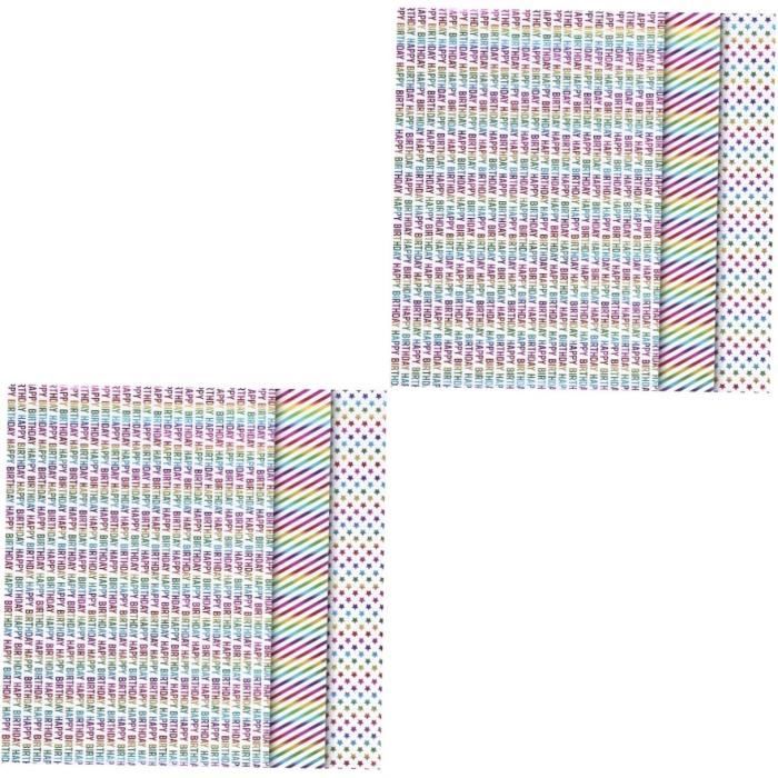 6 Rouleaux Papier Cadeau Noël 43x300cm - Motifs Festifs Avec Rubans Doré Et Argenté - Idéal Emballage Et Décoration