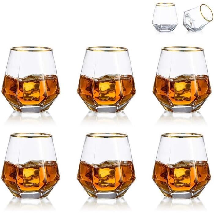 Krosno X-Line Verre à whisky brandy rhum boire | Lot 6 | 360 ml | Lave-Vaisselle