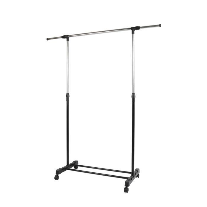 Portant à Vêtements rétractable en acier inoxydable noir - Style Contemporain