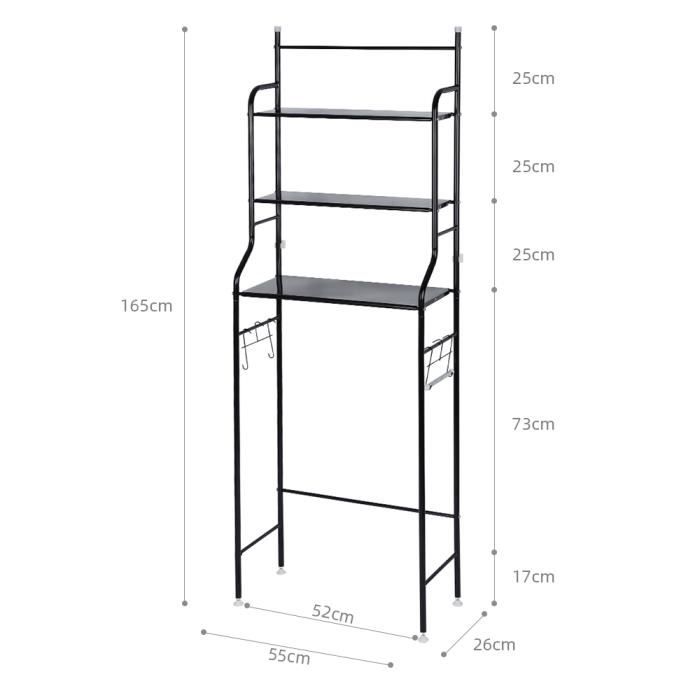 Etagère de salle de bain AG meuble de rangement 55 x 166 x 26 cm Etagère de salle de bain AG meuble de rangement 55 x 166 x 26 cm