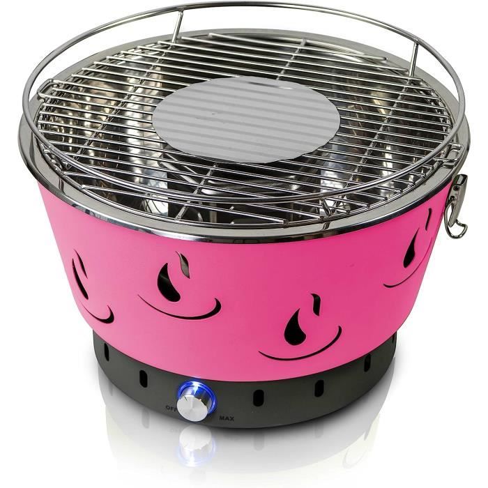 AIRBROIL JUNIOR Barbecue de table Rose au charbon de bois avec
