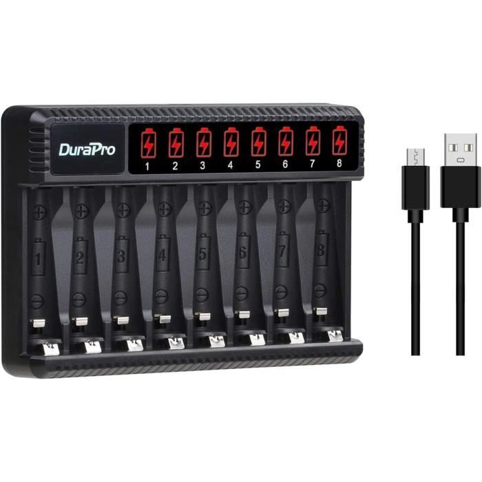 Chargeur USB Efest Mega - Pour Piles AA/AAA/18650/21700 (Double Fente)