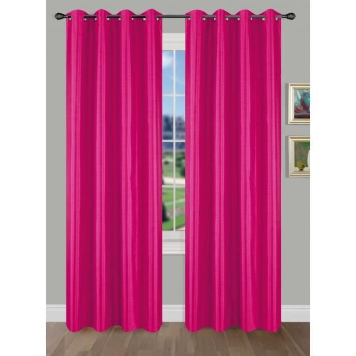 2 Rideaux Fuchsia - 140x240 Cm Chacun - Occasion En Bon état - Rideaux Plissés