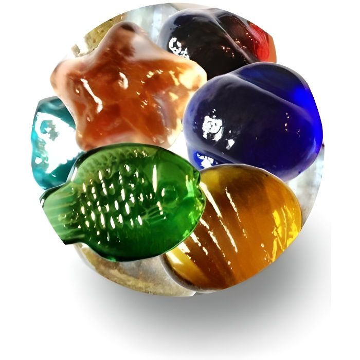 60 Billes En Verre Colorées – 50 X 16 Mm + 10 X 25 Mm, Mélange De Motifs Pour Jeux, Décoration, DIY - 8
