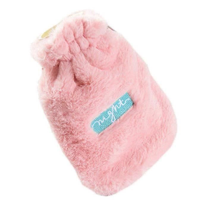 Bouillotte Peluche Rose Avec Housse - 400 Ml, Anti-fuite, Pour Douleurs Et Confort (chaleur 4-8h)