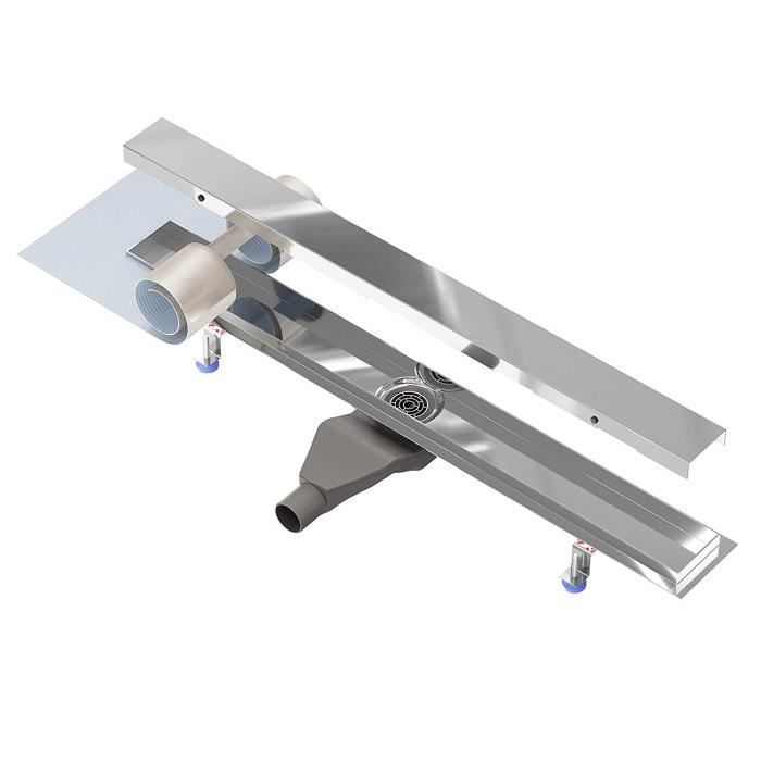 Caniveau de Drainage de Douche carr/é 15 cm en Acier Inoxydable avec Grille PrimeMatik