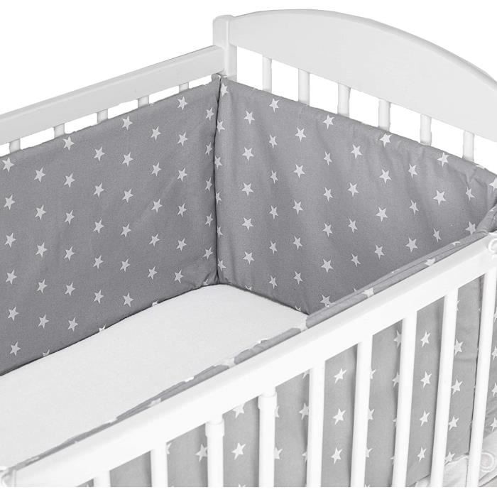 Tour De Lit Bébé Totsy Baby 80cm - Mousse Respirante - Protection Barreaux - Housse Lavable - Beige
