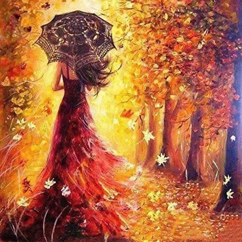 Plafal Peinture Par Numero Kit Diy Peinture A L Huile Dessin Romantique Fille Marchant Sous Les Arbres Toile Avec Des Pinceaux Achat Vente Peinture Au Numero Plafal Peinture Par Numero Ki