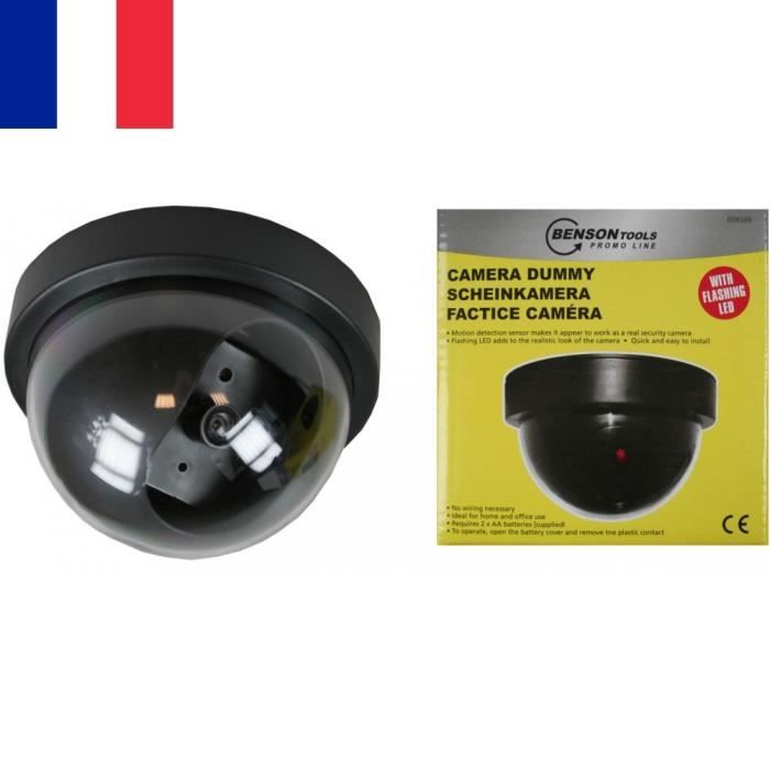 Caméra Dôme Vidéo Surveillance Factice LED Rouge Dissuasion Magasin Commerce