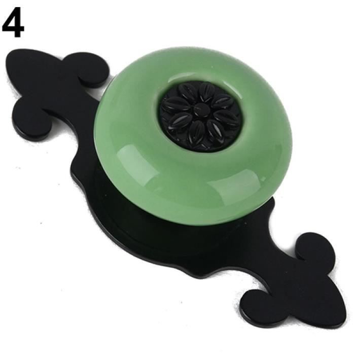 Lot De 6 Boutons Vintage Vert Veiné Mat - Pied Métal Doré, Diamètre 2,2 Cm - Réf. 180 - Occasion France