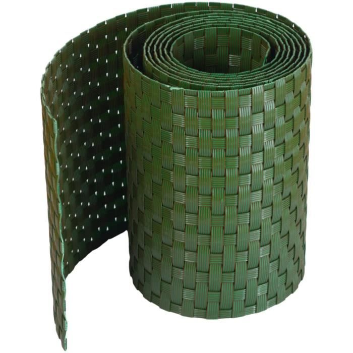 Bande brise-vue WorkingHOUSE - En rotin synthétique - Pour clôture à double fil - 19 x 255 cm (vert)[106]