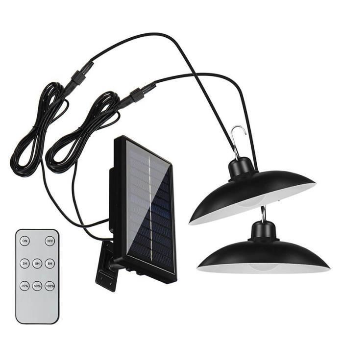 Intelamp Lampadaire Solaire Extérieur 3000 Lm – Double Capteur Mouvement + Liaison 25m – 12500 MAh, Télécommande, 4 Modes – Projecteur LED Solaire Super Lumineux