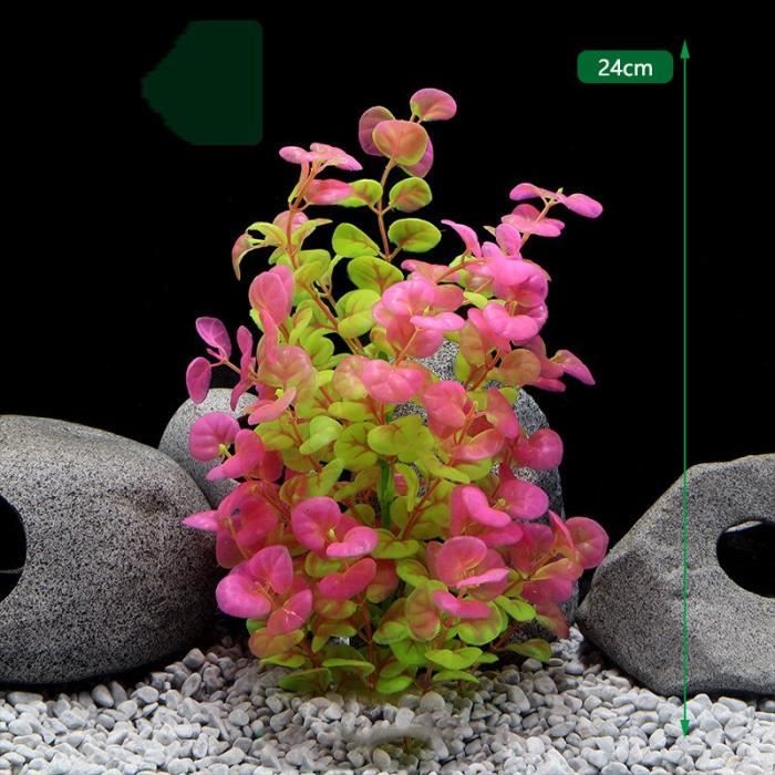 Plante Artificielle En Soie Pour Aquarium - 11x18x12 Cm - Résine Et Soie - Décoration Réaliste Pour Aquarium, Terrarium, Réservoir à Tortues