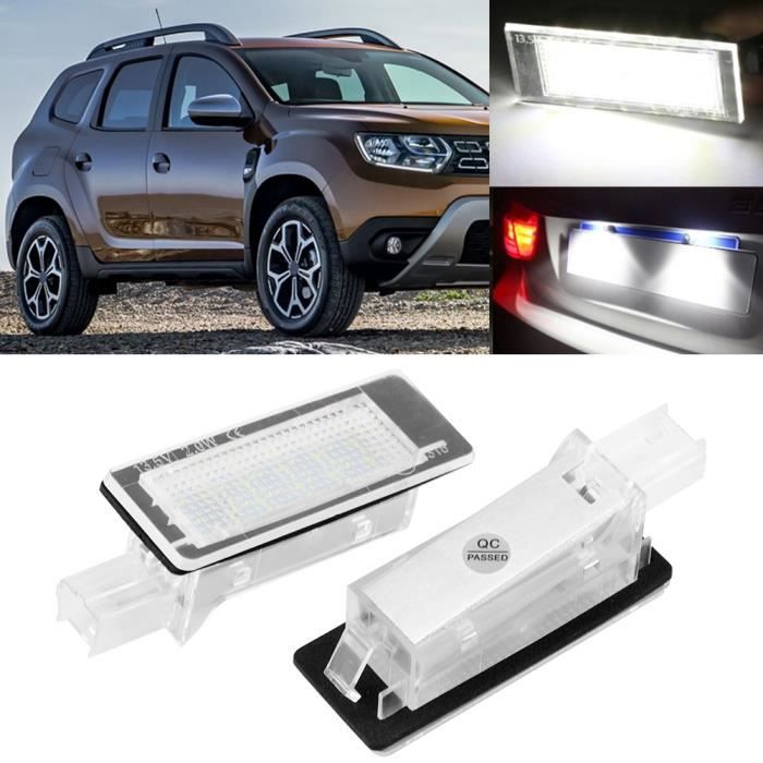 2 pièces sans erreur numéro de voiture plaque d'immatriculation lampe à LED pour Dacia Duster 2010-2015