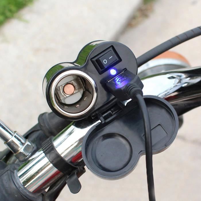 12-45V moto scooter port d'alimentation USB prise allume-cigare (avec allume-cigare) HB052
