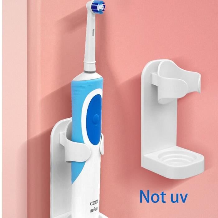 Porte-brosse à Dents Mural Avec Stérilisation UV Et Distributeur De Dentifrice - Blanc/noir