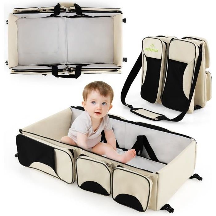 COSTWAY Sac à Langer 3 en 1 Sac de Voyage avec Matelas à Langer Imperméable  Sac à Dos Sangles 5 Compartiments Zippé pour Nouveau-nés - Cdiscount  Puériculture & Eveil bébé