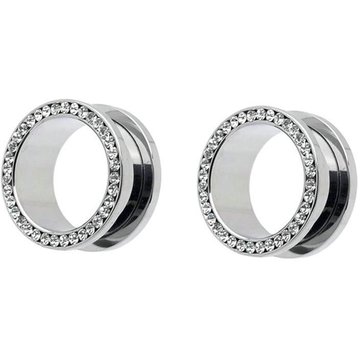 Lieson Écarteur Oreille 10mm, 2 PIÈCES Écarteur Pierre Avec