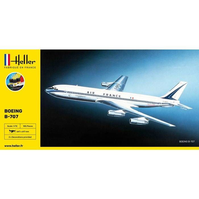 HELLER - Maquette Avion Starter Kit Boeing B-707 Heller 56452 1/72ème Maquette Char Promo - Ref