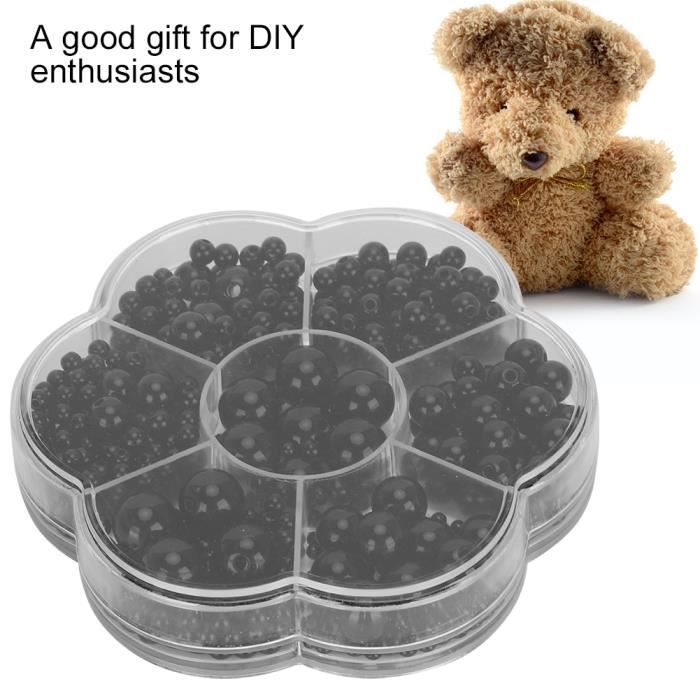 Yeux de sécurité en plastique noir pour ours en peluche, jouets en